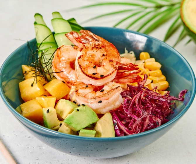 Поке манго с креветками STANDART