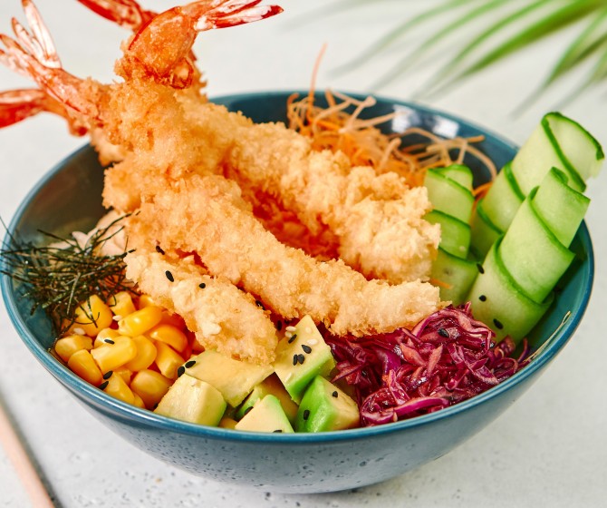 Поке с креветками панко STANDART