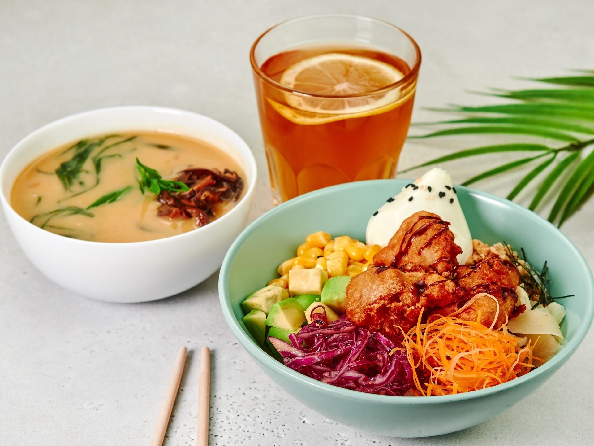 Обед поке + суп+чай