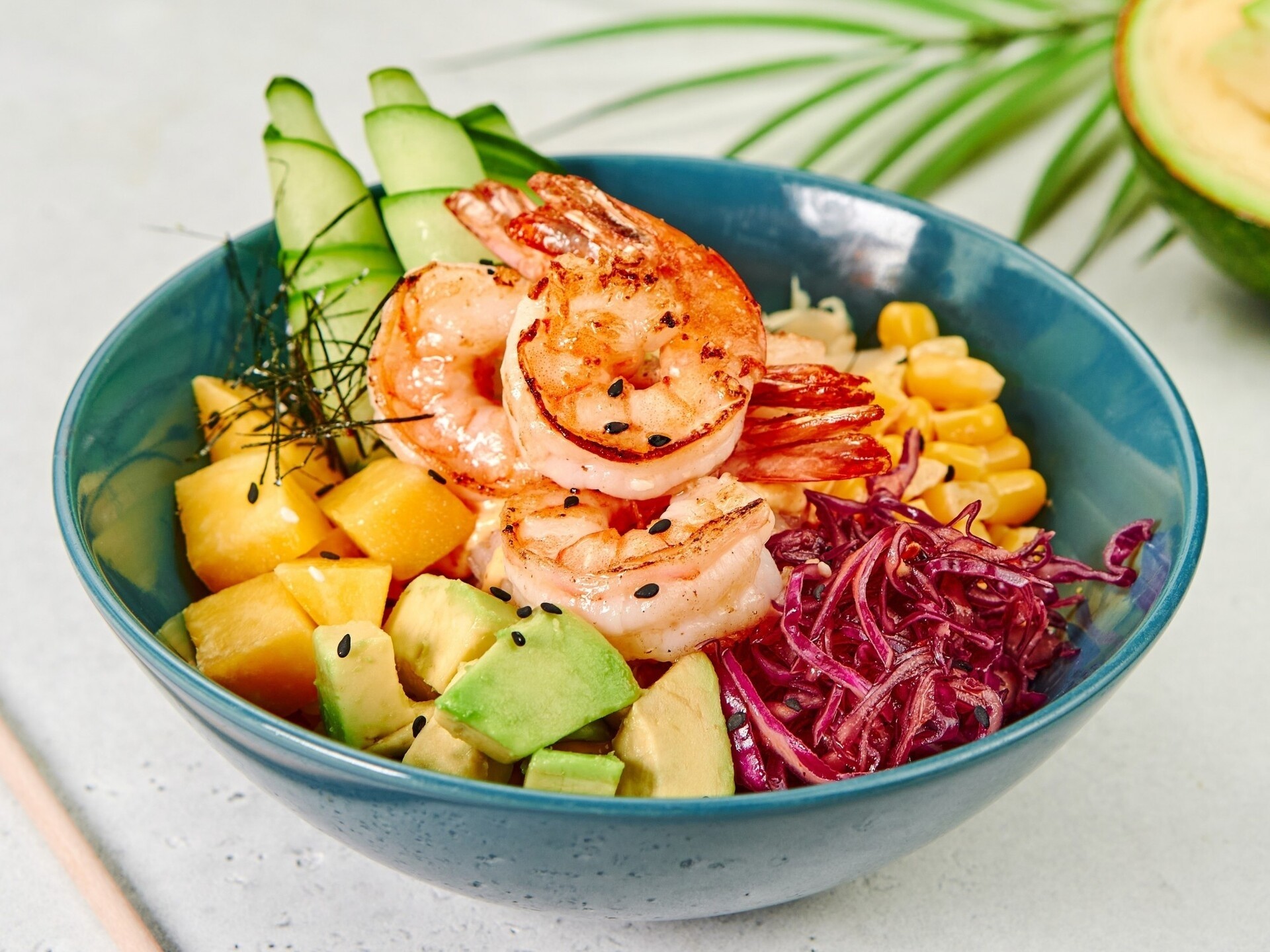 Поке манго с креветками BIG